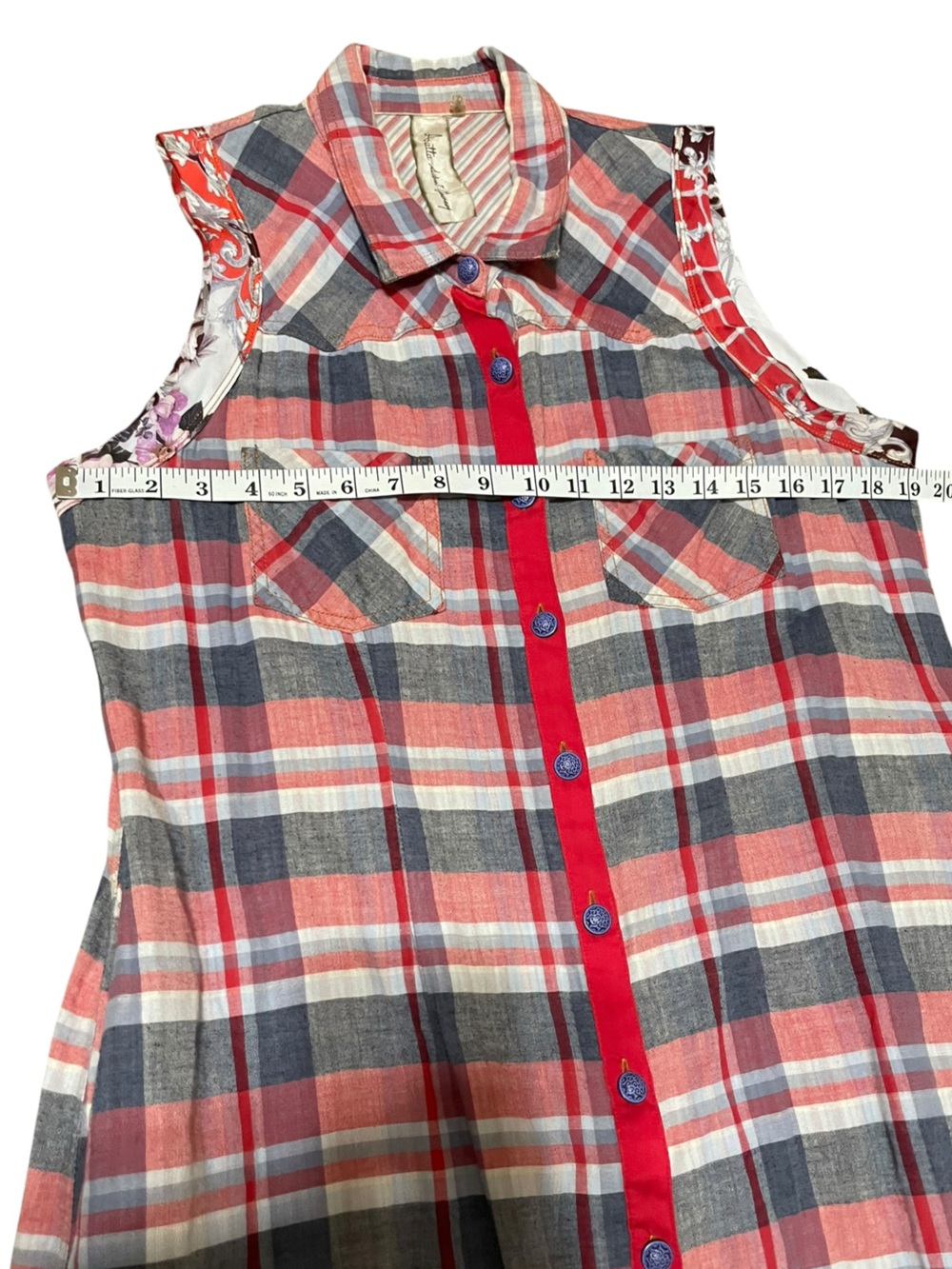 Aratta Silent Journey mixed media plaid floral maxi dress/duster boho western XL - Picture 11 of 16